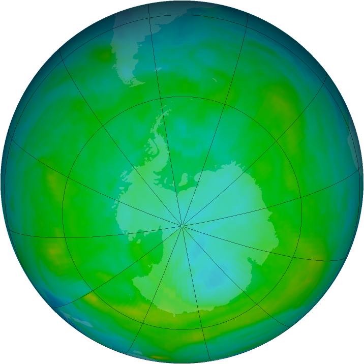 Antarctic ozone map for 03 February 1979